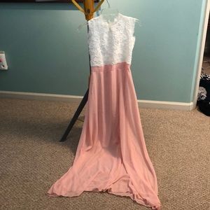 Yidarton womens pink and white maxi dress